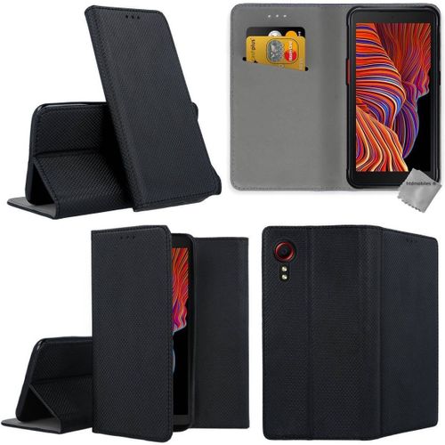 Housse etui coque pochette portefeuille pour Samsung Galaxy Xcover 5 + film ecran - NOIR MAGNET