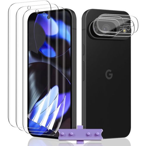 CAUC-3+2 Pièces pour Google Pixel 9 Protection Écran TPU Souple [Pas Verre Trempé] + Google Pixel 9 Caméra Verre Trempé, HD Anti Rayures Protecteur D'écran pour Pixel 9