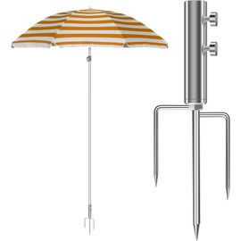 Pied Parasol Plage, Parasol Support Parasol En Métal,Pied De Parasol Support Parasol En Metal Resistant Au Vent Reglable Pour Piquet Dancrage 92216575