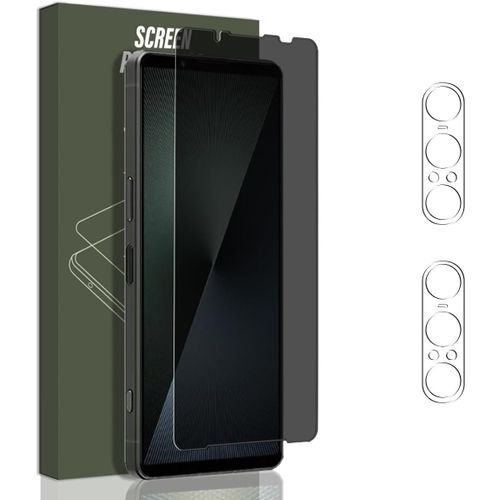 CAUC-Verre Trempé Anti-espion pour Sony Xperia 1 VII, Contenir 1 Pièce Film Protection Ecran de Confidentialité et 2 Pièces Caméra Arrière Protecteur, Protection écran pour Xperia 1 VII