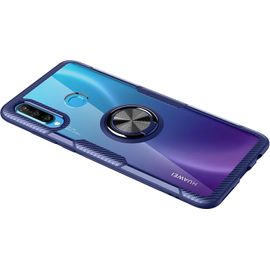 LORANKA-Coque Transparent pour Huawei P30 Lite avec Anneau et Plaque métallique pour Support Téléphone Voiture Magnétique Acrylique Transparent Coque Huawei P30 Lite