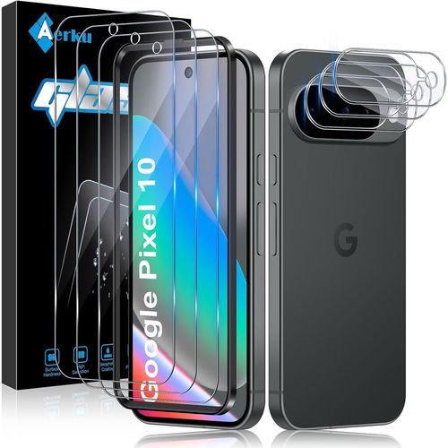 Verre Trempé Pour Google Pixel 10 Avec Caméra Arrière Protecteur [3+3 Pièces], Dureté 9h Protection Écran Ultra Hd Ultra Résistant Film Vitre