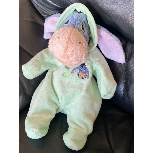 Disney doudou peluche bourriquet âne bleu rose vert clair pyjama 30cm