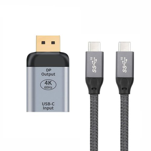 KALANKA-Adaptateur USB-C Type C femelle vers Displayport DP Sink HDTV 4K 60Hz 1080p pour tablette, téléphone et ordinateur portable Câble 100 W