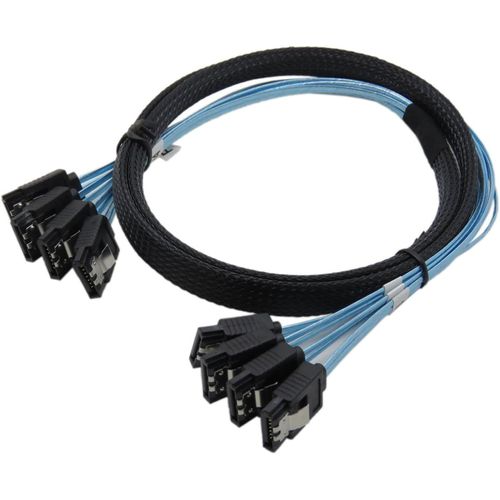 Lot de 4 câbles Sata3 III SAS haute vitesse 6 Gbps de qualité pour serveur 1 m