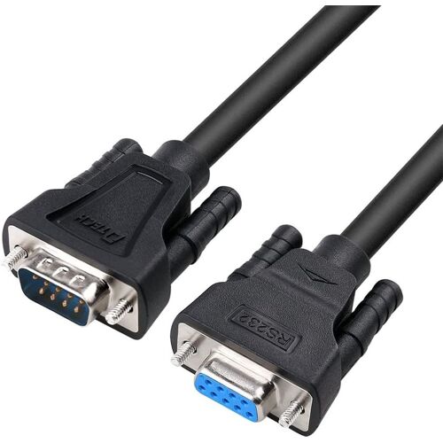 Db9 Rs232 Câble Série Mâle Vers Femelle Null Modem Câble Full Handshaking 7 Fils Crossover Pour Communication De Données (1,5 M, Noir)[X2897]