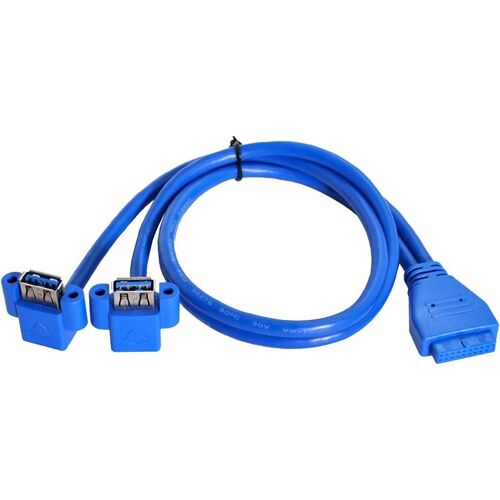 Câble Usb 3.0 Type A Double Femelle Vers Carte Mère 20 Broches 19 Broches 50 Cm[HUB6111133]