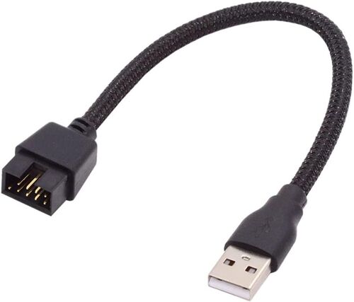 KALANKA-Câble d'en-tête simple USB 2.0 type A vers carte mère 9 broches 10 broches avec manchon 20 cm