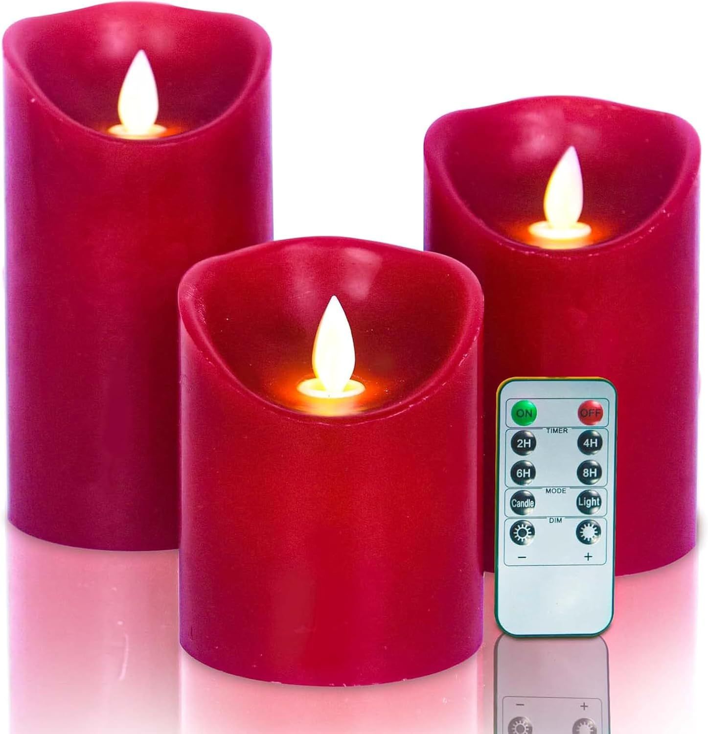 Bougie Sapin De Noel Eldnacele Lot De 3 Bougies Vacillantes Sans Flae Avec Inuterie à Bougie Verte Noel