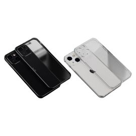 2 Coques De Téléphone Givrées Pour Iphone 13 Mini, Noir Transparent