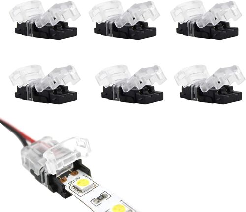 Connecteur Led À 2 Broches Pour Bande Lumineuse De 10 Mm De Large Non Étanche À L'Eau À Connexion Rapide