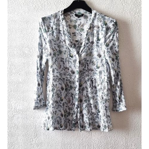Chemisier Caroll Taille 38 Multicolore Viscose Et Soie Tbe