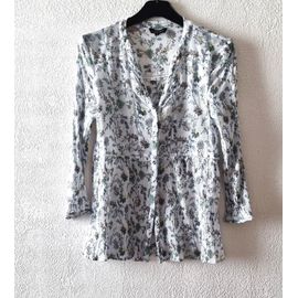 Chemisier Caroll Taille 38 Multicolore Viscose Et Soie Tbe