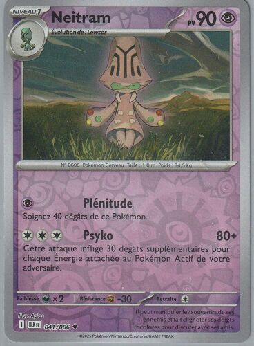 Carte Pokémon - Neitram - 041/086 - Reverse - Ev10.5 Foudre Noire