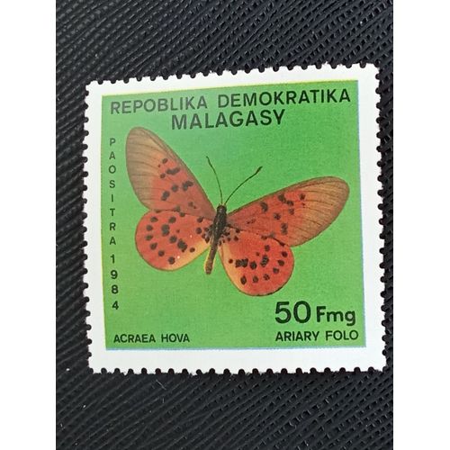 Timbre Madagascar Y T 722 Acraea Des Jardins (Acraea Hova) 1984 ( 120809 )