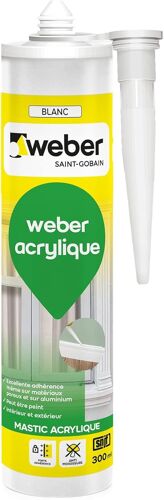 Mastic acrylique,blanc,300ml,ACRYLIQUE,WEBER