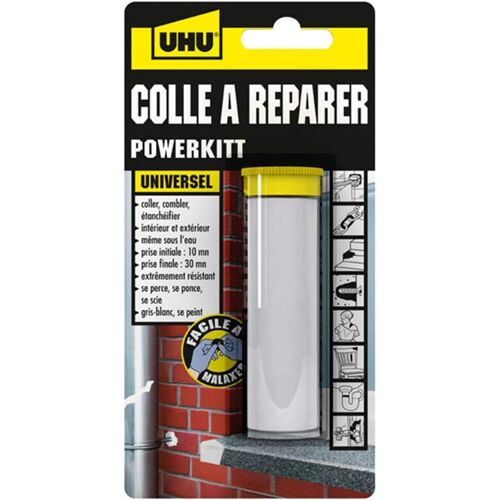 Colle À Réparer Powerkitt Universel-Pâte Époxy Pétrissable 2 Composants Ultra Rapide Et Solide Pour Coller,Combler,Étanchéifier,Réparer,Intérieur Et Extérieur,Gris,60g