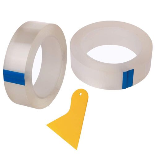 2 x Ruban à Calfeutrer de Cuisine,Bain Mur Bande d'étanchéité,Bande de la Moisissure,Ruban Adhésif Proof Trim calfeutrer Finition Cuisine Salle de Bain Baignoire avec Squeegee,Transparent