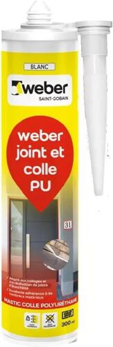 Mastic colle poyuréthane PU,blanc,300ml,PU40,WEBER