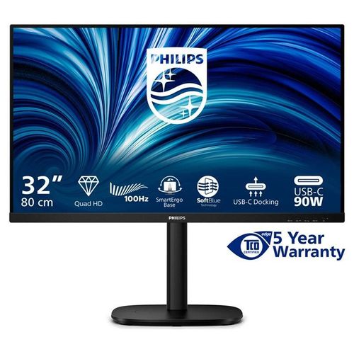 Philips 32B2U3601 - 3000 Series - écran LED - 32" (31.5" visualisable) - 2560 x 1440 QHD @ 100 Hz - IPS - 1000:1 - HDMI, DisplayPort, USB-C - haut-parleurs - noir