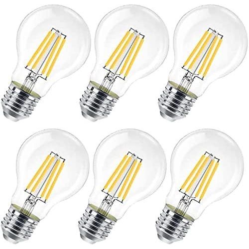 Ampoule Led 10w Filament E27 A60, Ampoules Verre Vintage Led, 1300lm Equivalent Ampoule Traditionnelle 100w, Blanc Chaud 2700k, Non Dimmable, Lot De 6