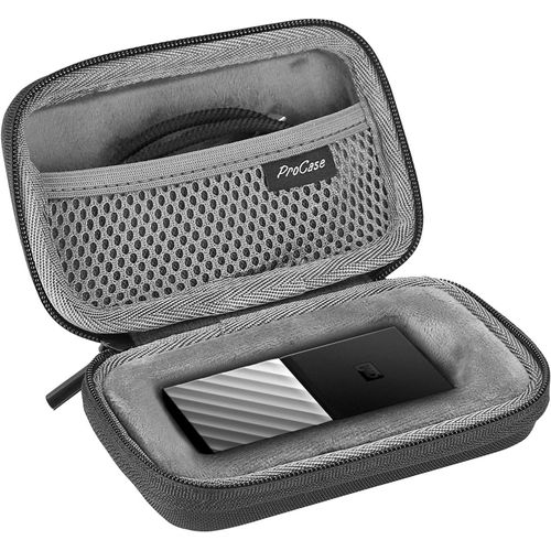 Étui pour My Passport Western Digital, Pochette Disque Dur Externe SSD 1TB 2TB 256GB 512GB, Housse de Protection Portable Antichoc avec Emplacements pour Cartes et Accessoires