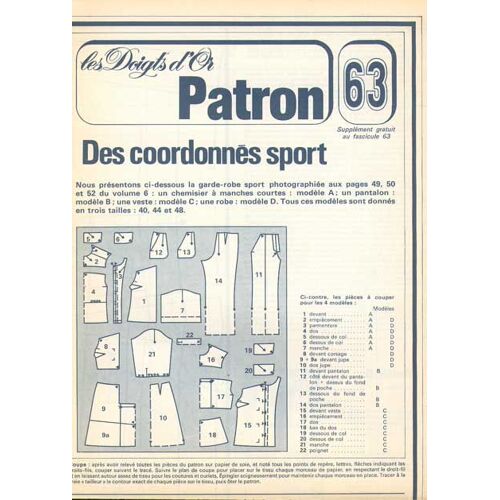 Les Doigts D'or (Patron Seulement) 63