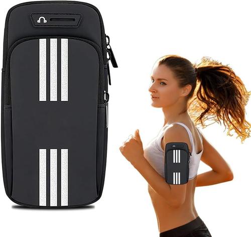 JGD-Brassard Telephone Pochette, Pochette Téléphone pour Le Sport, Bracelet Sport pour Téléphone Portable Universel, pour Course À Pied, Entraînement, Jogging, Fitness (Noir)