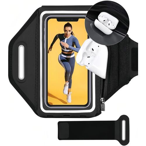 JGD-Brassard de Sport Universel avec écouteurs Brassard Running, Brassard Telephone Sport, Porte Telephone Course a Pied pour Jogging Cyclisme Randonnée Brassard Armband -6.5