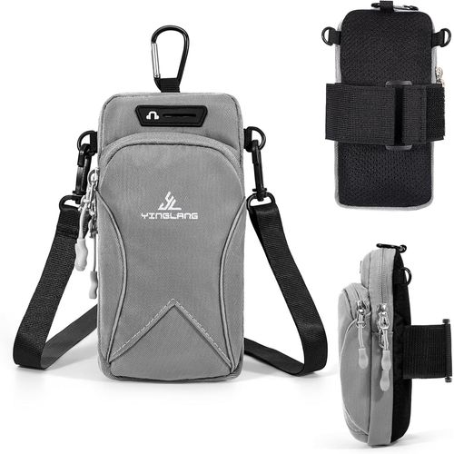 Wqs-Brassard De Téléphone Sport Pochette Telephone Portable Pour Jogging Cyclisme Compatible Avec Iphone, Samsung, Huawei Téléphone Portable Jusqu'à 6,7 Pouces (Gris)
