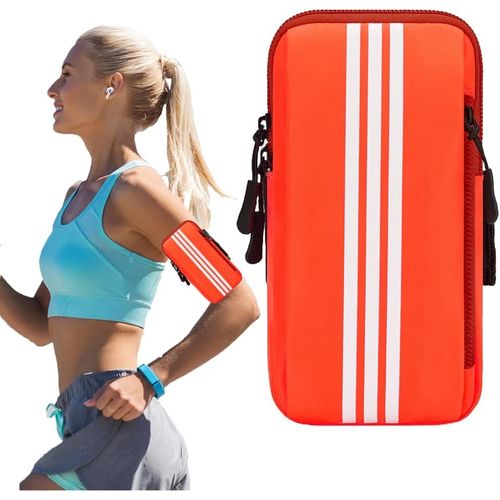 JGD-Brassard Telephone Pochette, Pochette Téléphone pour Le Sport, Bracelet Sport pour Téléphone Portable Universel, pour Course À Pied, Entraînement, Jogging, Fitness (Orange)