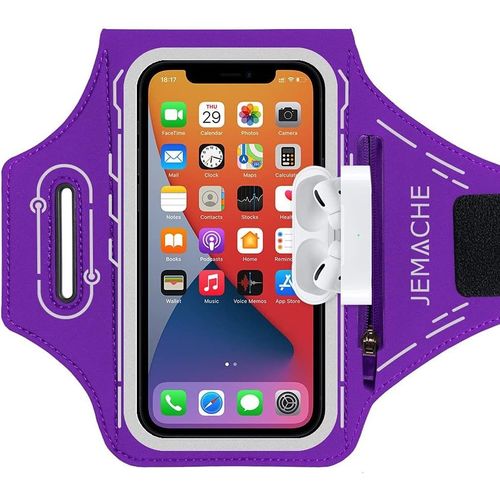 Wqs-Telephone Brassard De Course Pour Iphone 14 13 12 11 Xr X Xs, 13 Pro, Samsung Galaxy S23 S22 S21 S20, Gym Brassard De Sport Workouts (Violet)