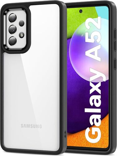 Coque Pour Samsung Galaxy A52 5G/A52 4G/A52S 5G, Anti-Jaunissement Étui Téléphone Transparente, Housse De Protection Antichoc - Noir