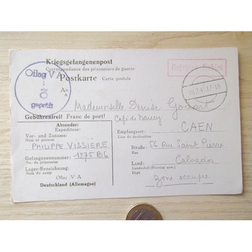 Oflag V-A Weinsberg Correspondance Prisonnier Officier 2 Ww 15 Février 1941
