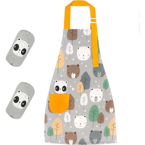 IHDIH-Tablier pour enfant de 3 à 10 ans, réglable, imperméable, avec poches, pour garçon et fille, pour cuisine, barbecue, pâtisserie, peinture, fête