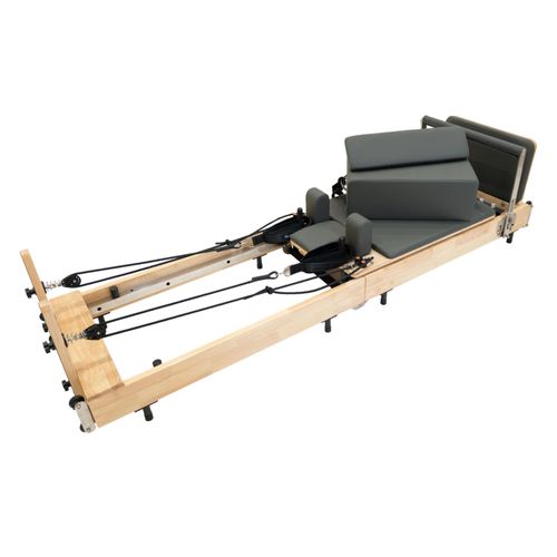 Machine Reformer Pilates Pliable En Chêne Portable Cadre Multifonction Ajustable Res-Sorts De Résistance Trampoline Planche Pilate Entraînement Complet Équipement Salle De Sport [Accessoires Incluses]