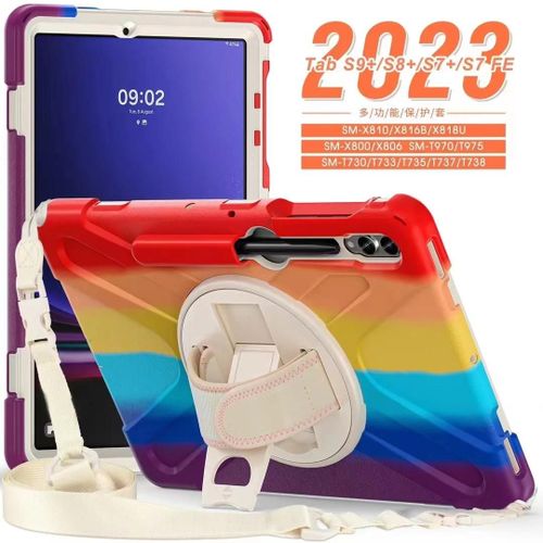 Housse De Tablette Antichoc Pour Enfants,Étui Pour Samsung Galaxy Tab S10 S9 S8 Ultra 14.6 S7 11 ""Plus Fe 12.4 Pouces,Bandoulière Funda Capa-A9 8.7 Inch-Colorful Red