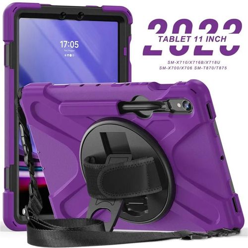 Housse De Tablette Antichoc Pour Enfants,Étui Pour Samsung Galaxy Tab S10 S9 S8 Ultra 14.6 S7 11 ""Plus Fe 12.4 Pouces,Bandoulière Funda Capa-A9 8.7 Inch-Purple