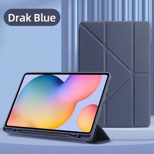 Coque Pour Samsung Galaxy Tab A8 10.5 S6 Lite S7/S8/S9/A8 Galaxy Tab S7 +/S7 Fe/S8 + 12.4 Pouces S9 Plus, Housse De Tablette En Cuir Intelligent Tab S10 Plus 12.4in-Bleu