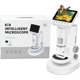 Microscope numérique pour Enfants 100x¿1000xMicroscope Enfant avec Fonctions Photo et vidéoPortable et Facile à UtiliserCarte SD 32 Go Incluse dès 6 Ans