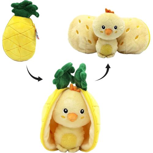 Les DÉGLINGOS Doudou Gadget Le Lapin/Carotte - Lapin Cache-Cache réversible - Peluche Toute Douce pour bébé - Idées Cadeaux de Naissance, Orange et Blanc