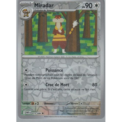 Carte Pokémon - Miradar - 073/086 - Reverse - Ev10.5 Flamme Blanche
