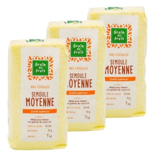 Lot 3x Semoule Moyenne - Paquet 3kg