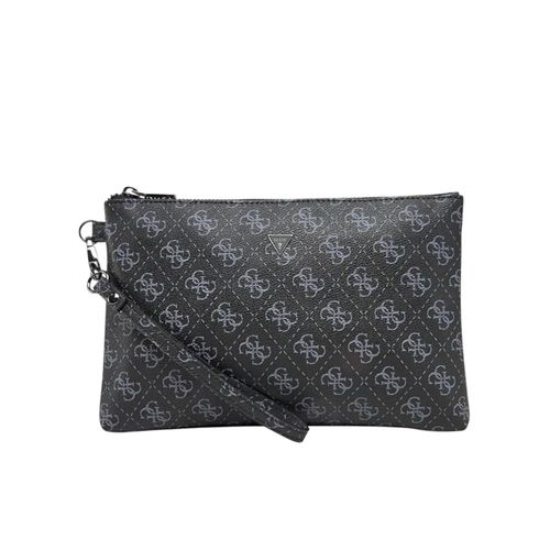 Pochette Guess Motif All Over Homme Noir