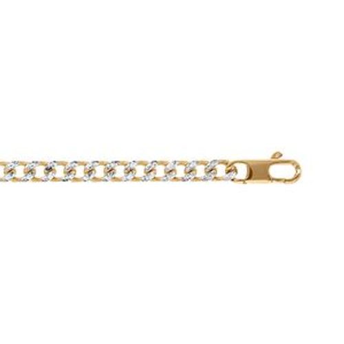 Bracelet Argent Doré Maille Gourmette 5mm Diamanté 19cm