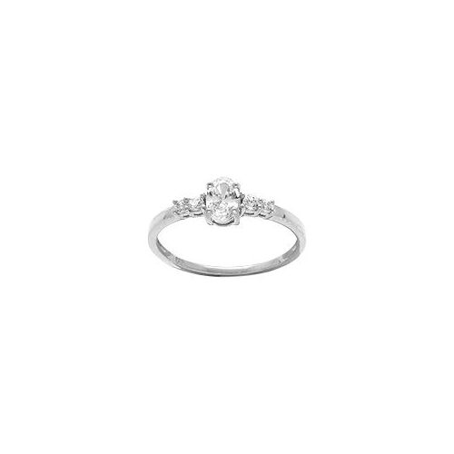 Bague Argent Platiné Oxydes Blancs Sertis