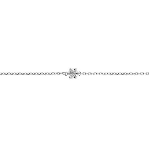 Bracelet Acier Solitaire 4mm Oxyde Blanc 16+3cm
