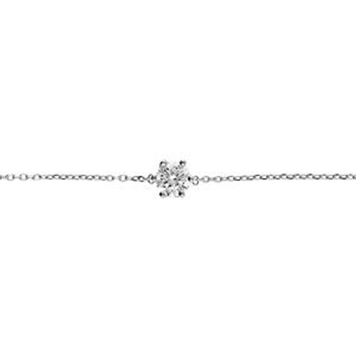 Bracelet Acier Solitaire 6mm Oxyde Blanc 16+3cm