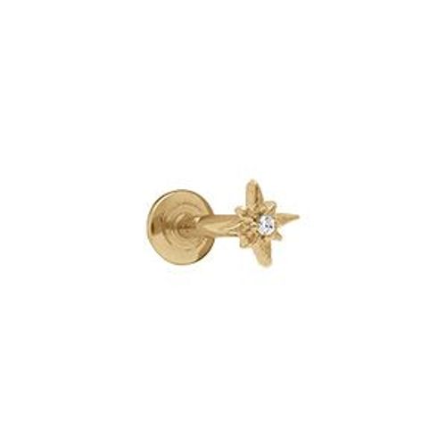 Piercing Acier Doré Oreille Helix, Tragus Étoile Oxyde Blanc
