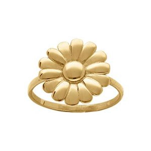 Bague Acier Doré Fleur 16mm